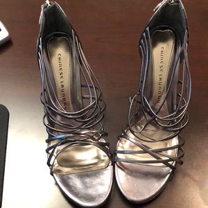 Chinese Laundry Silver Strappy Heels
